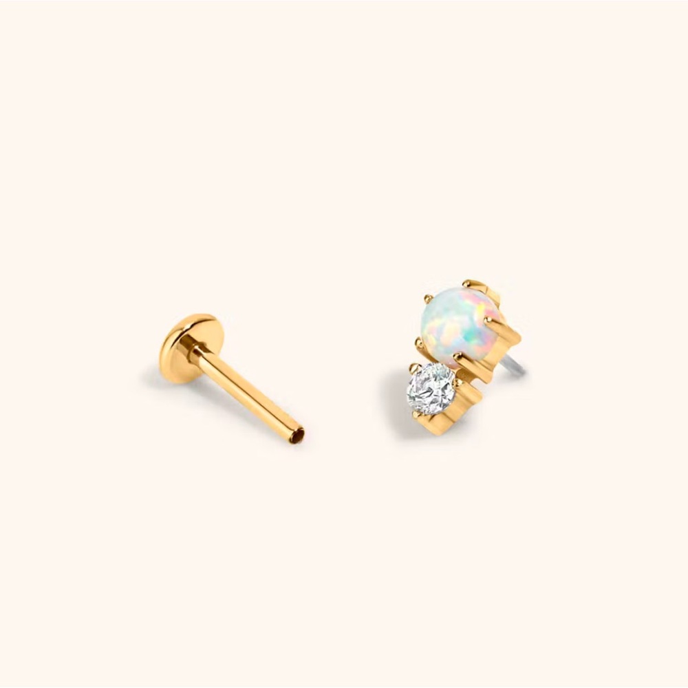 Maison Miru Flatback Single Nap Earring Wish and Hope Opal and Crystal